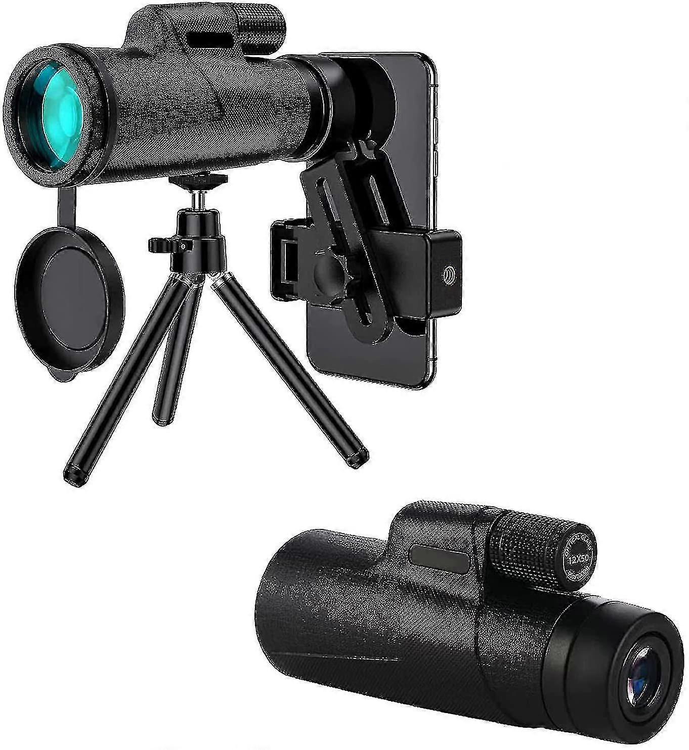 12x50 High Power Prism Monocular, Hd Dual Focus Scope Portable Waterpr