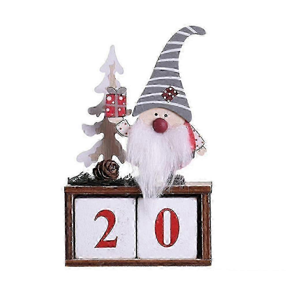 1 Set Desktop Calendar Christmas Countdown Calendar Desktop Wood Block Calendar Cs