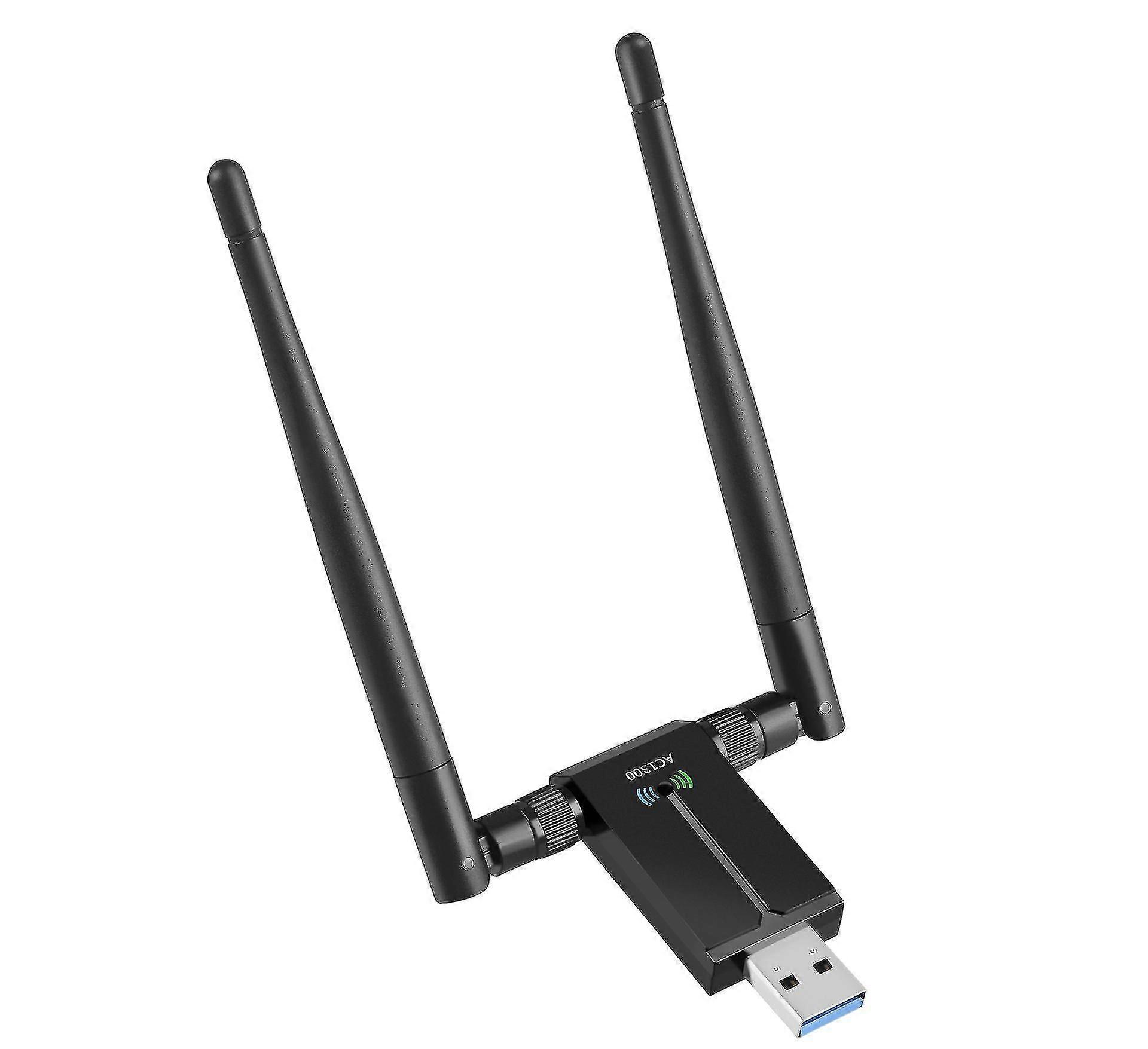 Wireless Usb Wifi Adapter Compatible With Pc - 802.11ac 1200mbps Dual 5dbi Antennas 5g/2.4g Wifi Usb Compatible With Pc Desktop Laptop Mac Window