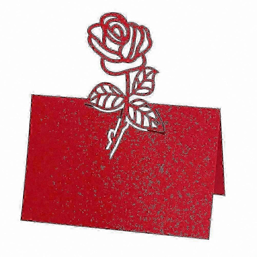 Elegant Hollow Rose Design Place Cards for Weddings and Events, 50 Count Seating Name Tags