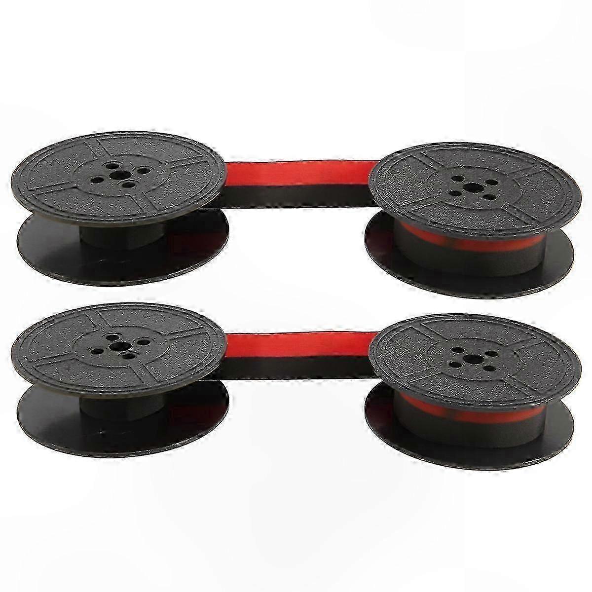 Red and Black Twin Spool Typewriter Ribbon Replacement for Most Typewriters, 2 Pack Twin Spool Ribbon