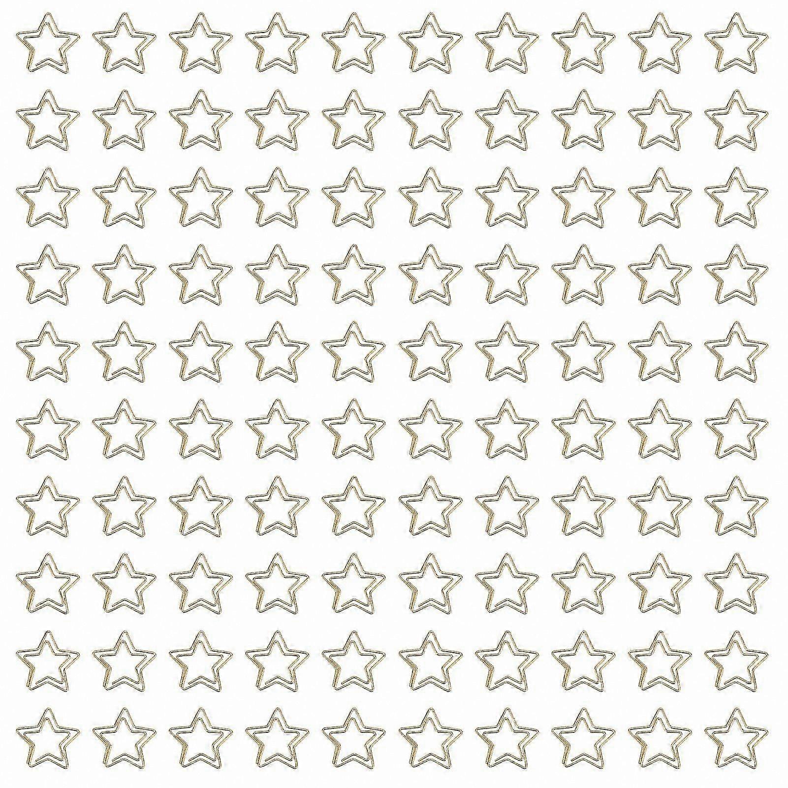 100 Count Star-Shaped Paper Clips with Rust-Proof Coating for Office and School Use