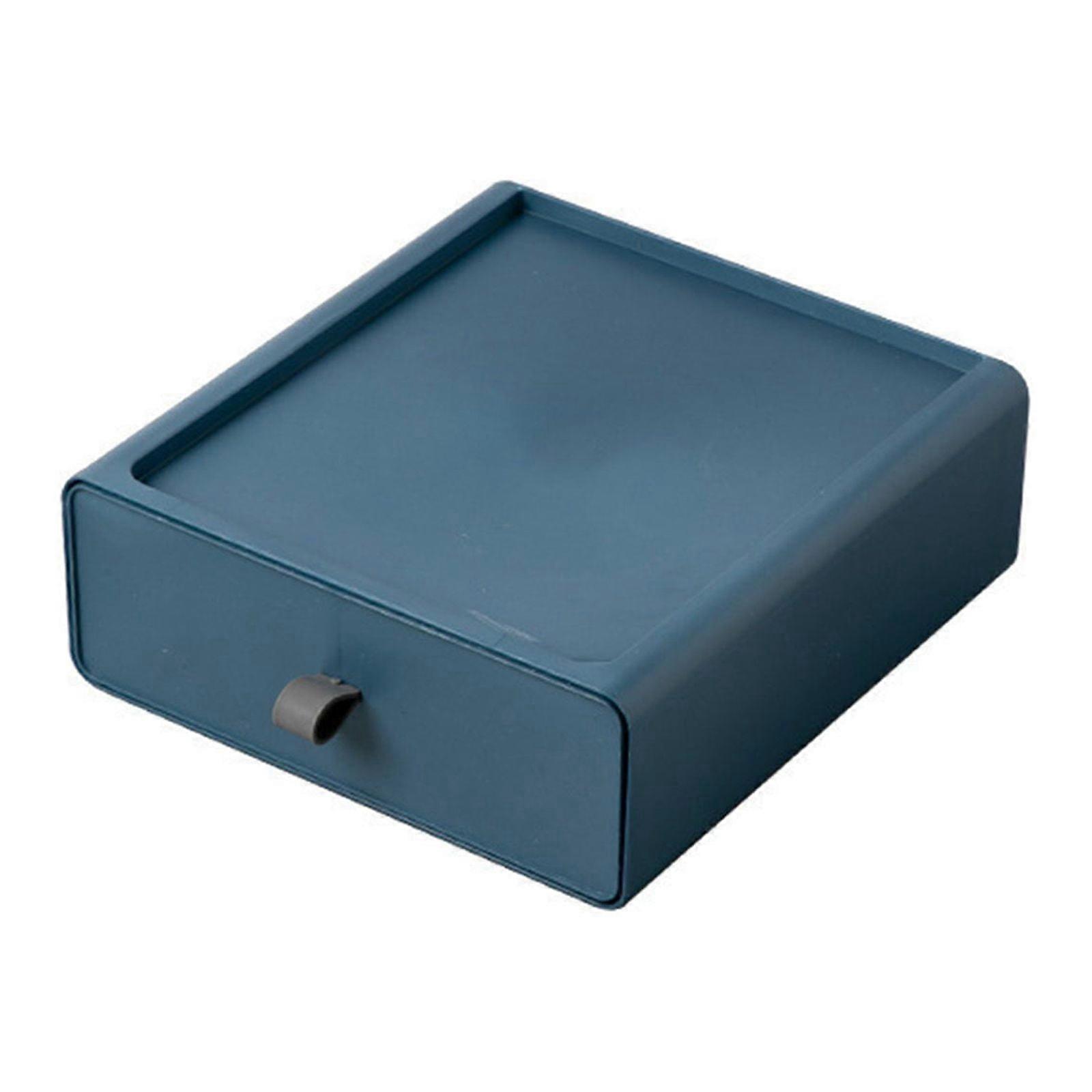 FNGZ Home Textile Storage Storage Container Plastic Office Desktop Storage Boxes Makeup Organizer Storage Box Blue