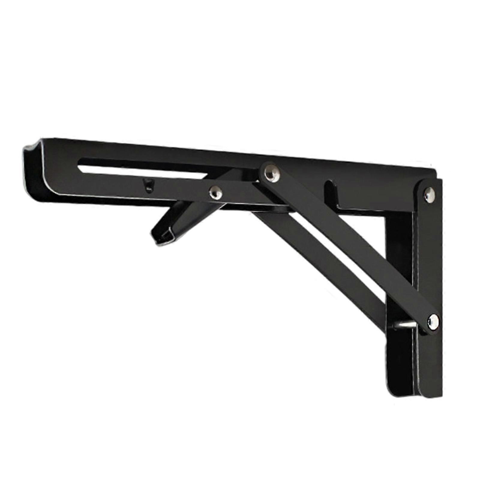 Foldable Wall Shelf Brackets Adjustable Wall Shelves Mounted Table Shelf Brackets Corrosion Resistant Shelf Support  Black