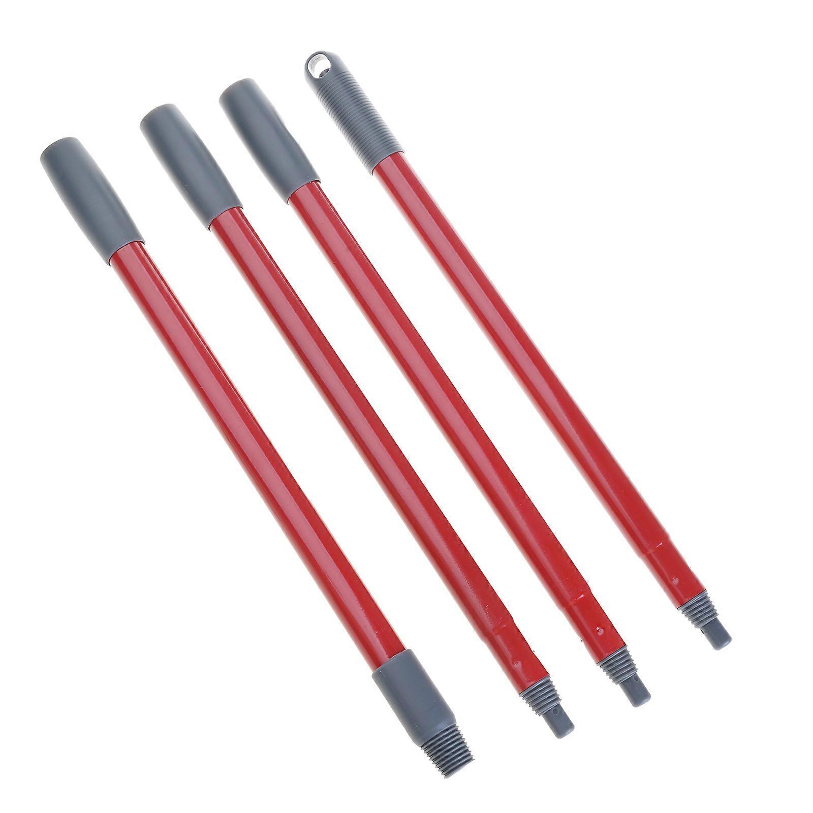 European Threads Compatible Metal Mops Handle Replacement With 4 Section Adjustable For Home Car Cleaning Multicolor