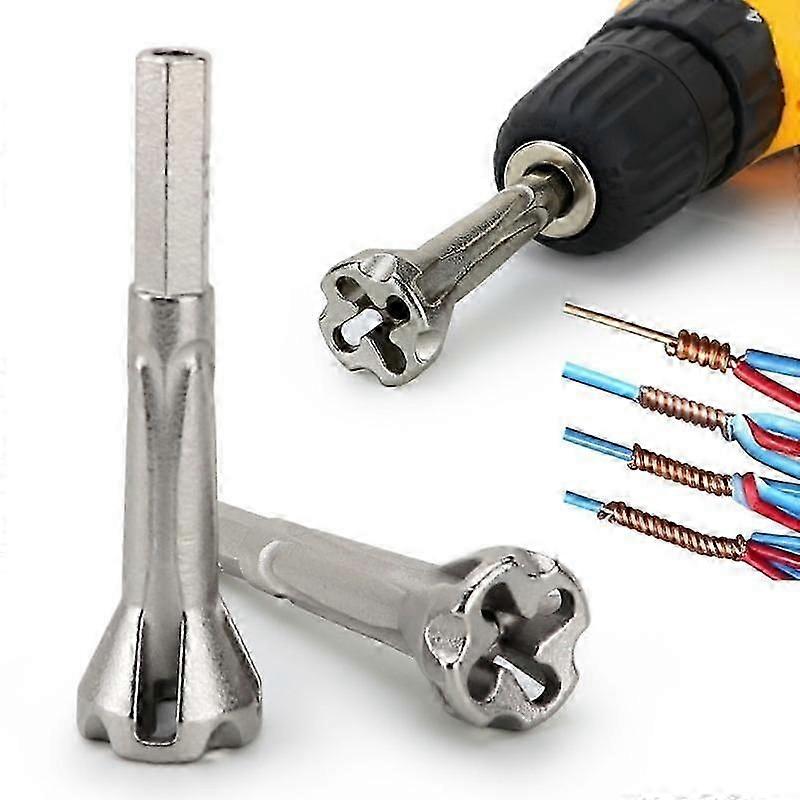 2PCs Square Universal Wire Twisting Tool with Automatic Twist & Electrical Cable Quick Connector for 5 Wire Stripping Stripper