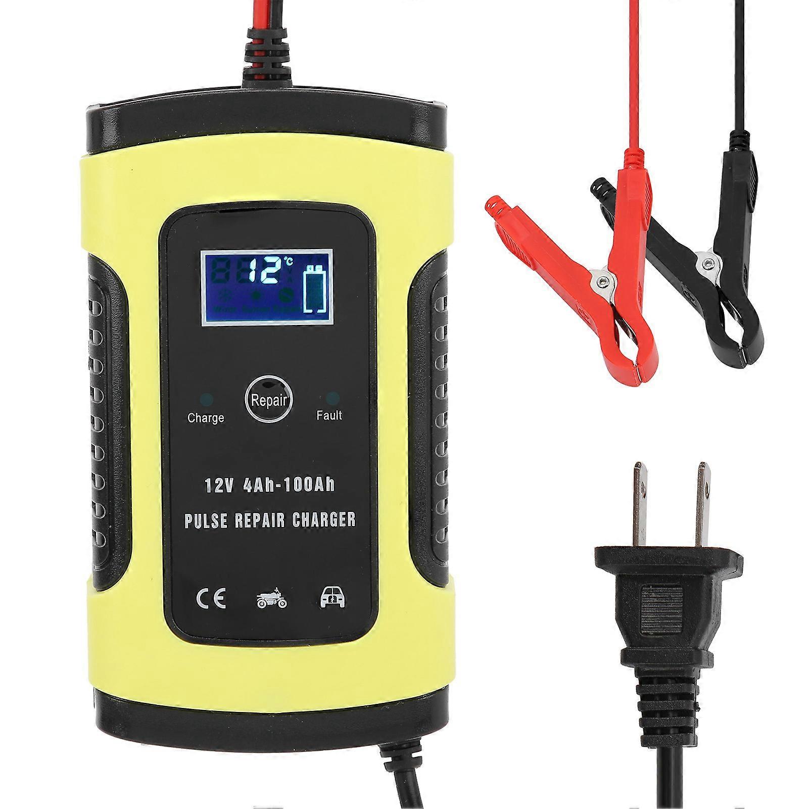 Automatic 12V charger for motorcycle with LCD screen