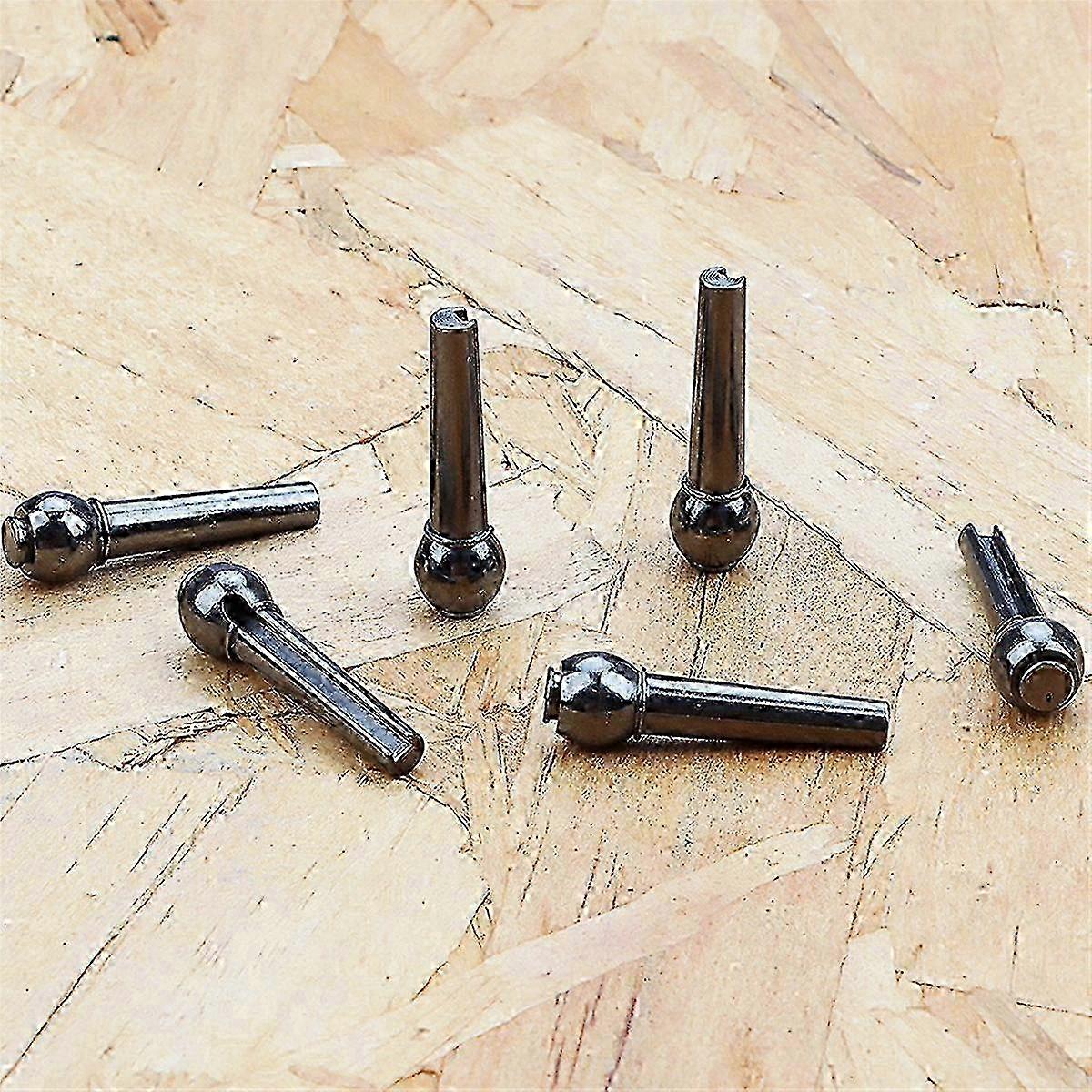 6-Piece Set of Guitar Bridge Pins, Saddle Nut Strings & Peg Nails for Quality Tuning