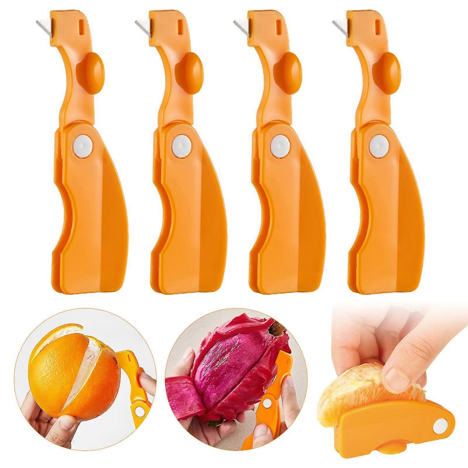Orange Peeler 4Piece Set With Citrus Zester And Lemon Zester, Fruit Peeler Kitchen Gadget