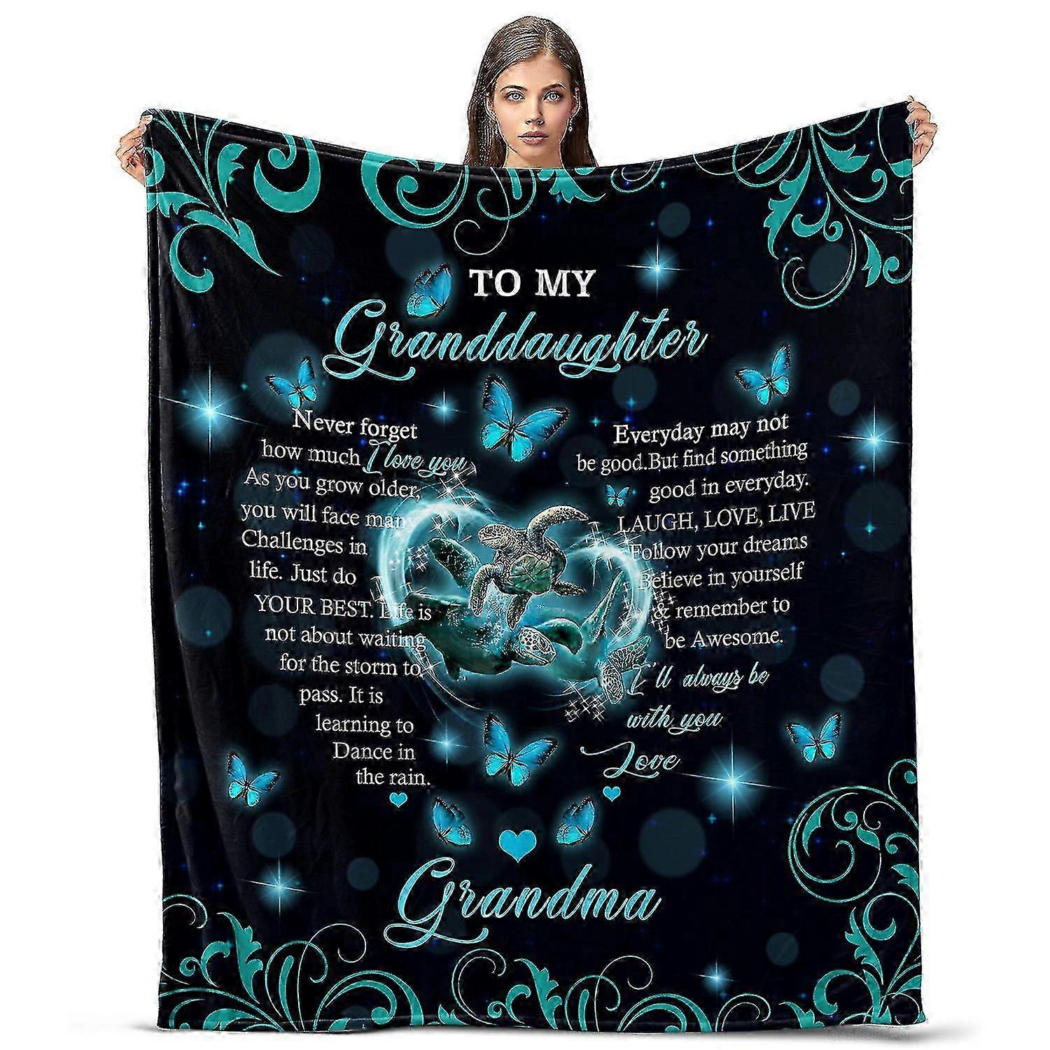 Oasisdream Lightweight and Smooth Blanket for Granddaughter with Turtles Swimming Print
