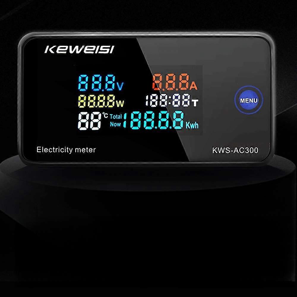 300V Digital Voltmeter Ammeter Power Meter With LCD Screen, Temperature Humidity, Intelligent Electricity Meter