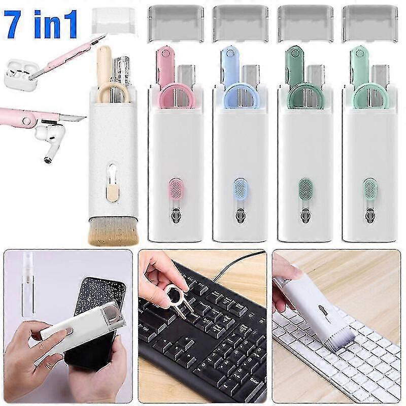 Multifunctional Cleaning Brush Kit Headset Corner Duster Cleaning Pen 7 In 1