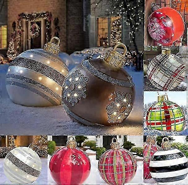 Jul PVC uppblåsbar boll Xmas prydnader utomhus dekor-mxbc