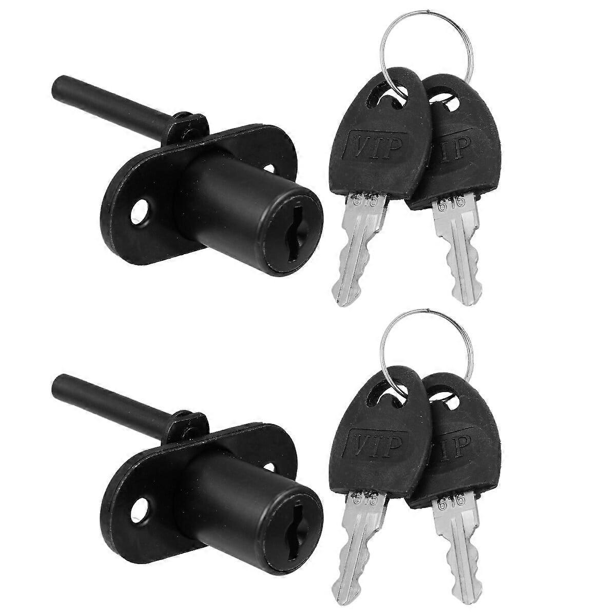 2Pcs Office Desk Lock Central Lock Office Furniture Drawer Lock Random Key Style