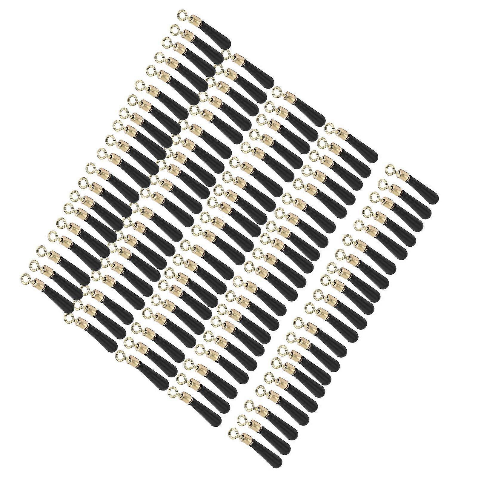 100Pcs Copper Head Fishing Float Connectors Black Rubber Seats