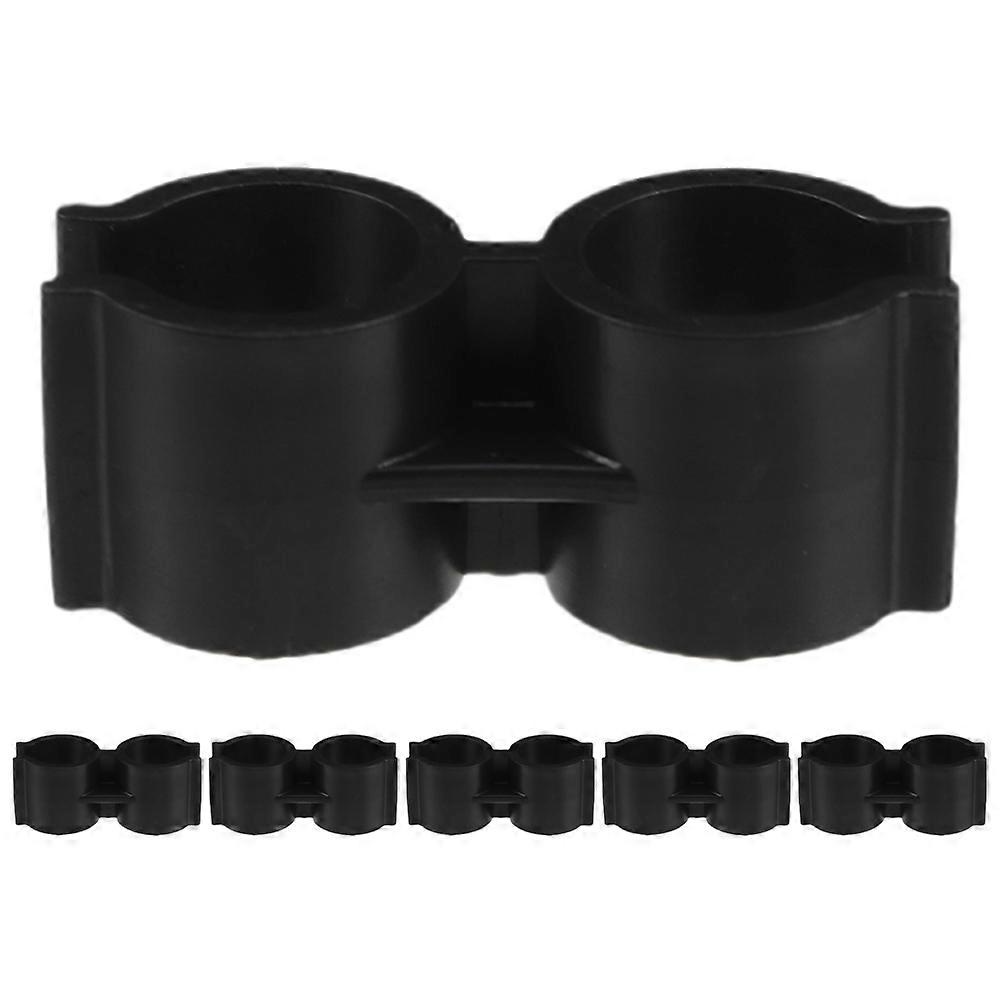 Plastic Pipe Clips Double Tube Clamp 6Pcs for Cleaning Tool Connection
