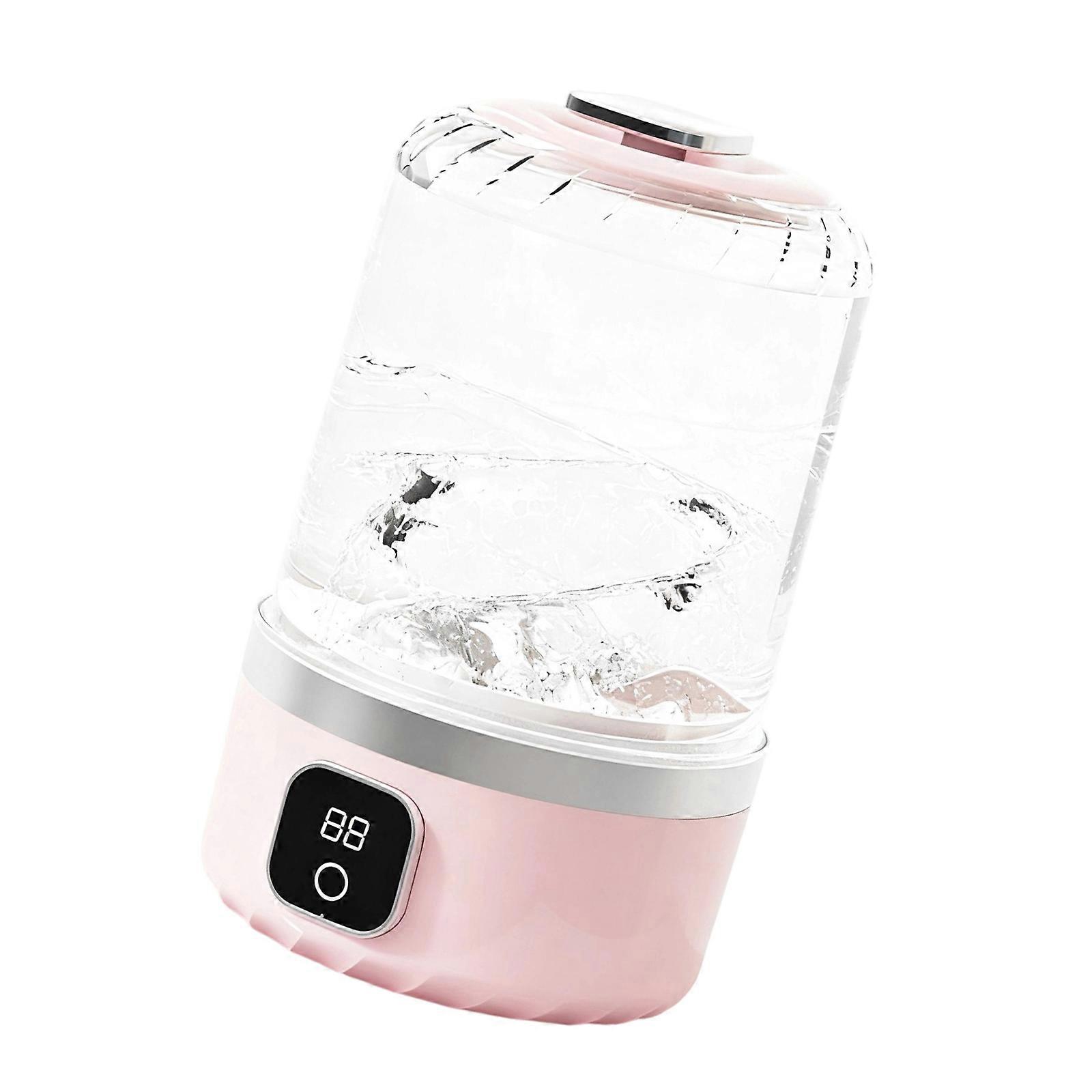 Rechargeable Small Clothes Washer Water Conservation Technology Easy Control Panel Compact Design for Home Office Use  Pink