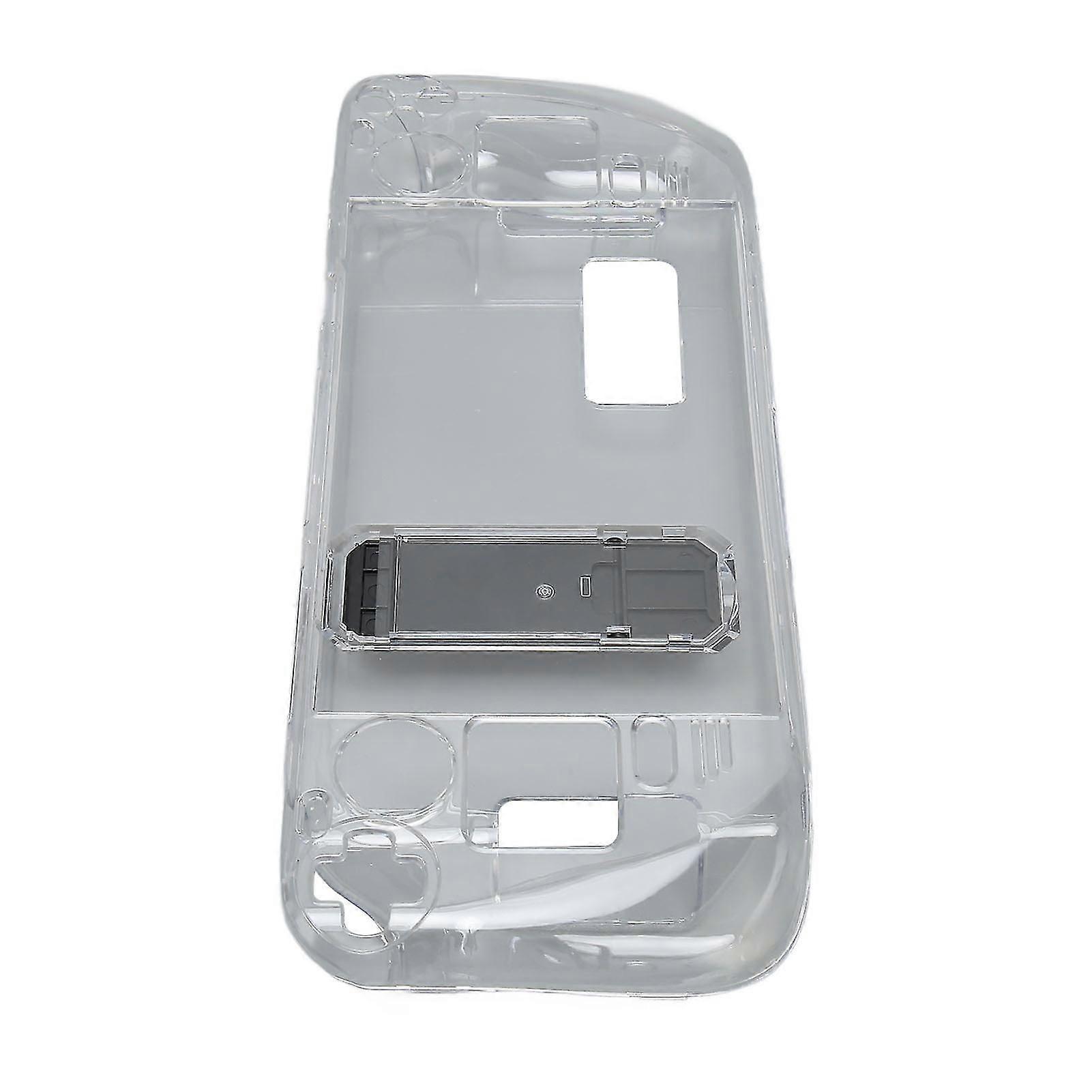 Clear Kickstand Case for Steam Deck Transparent Shock Absorption Prevent Slip Hard PC Protective Case with Stand