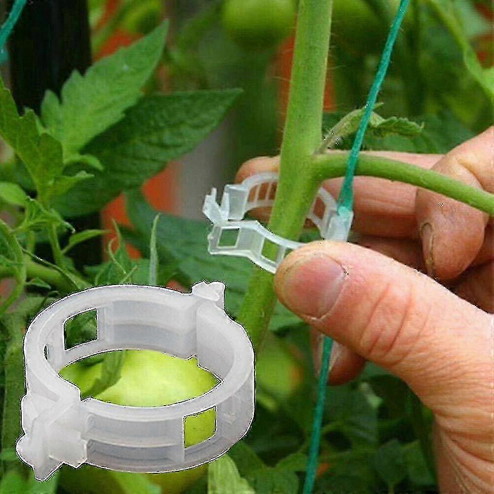 Plastic Plant Clips for Tomato Support - 100 Pack Garden Trellis Clips