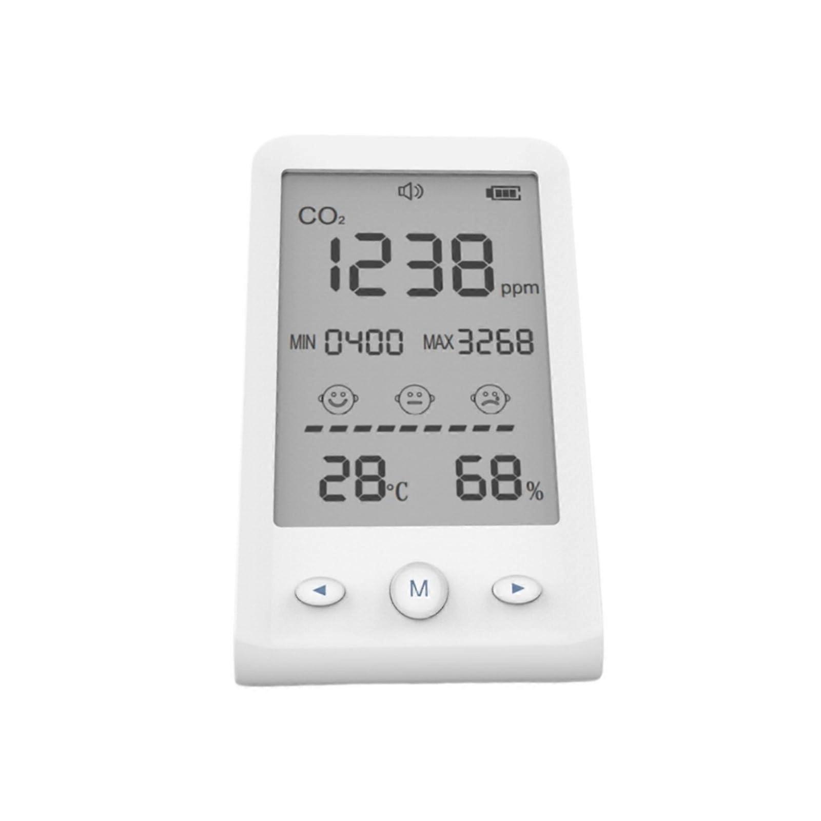 CO2 Meter Gas Detector with LCD Display, Temperature Humidity Monitor for Indoor Air Quality Analysis