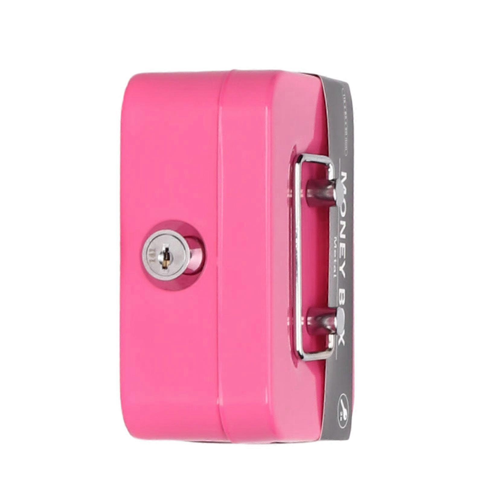 Metal Tool Storage Organizer Box 4.5 Inch Locking Design Secure Portable Container Suitable For Workshop Office Home Use  pink color