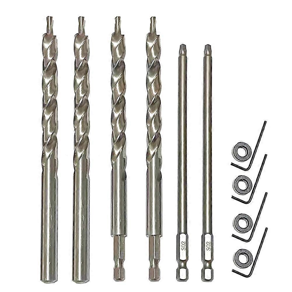 3/8" Drill Bit Set with Depth Stop Collar & SQ2 Screwdriver Bits for Pocket Hole Jig System