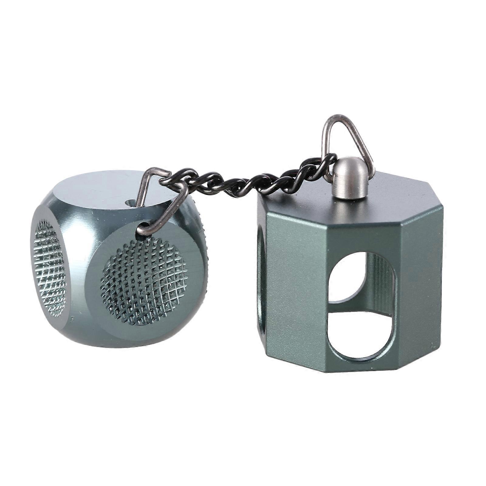 Portable Dices Shape Billiard Pool Cue Tip Pricker 2 in 1 Aluminum Billiard Cue Chalk Holder Pool Cue Tip Pricker Tool  dark green