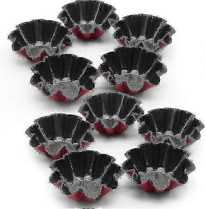 10 pack terteformer, mini karbonstål kake muffin mold bokser