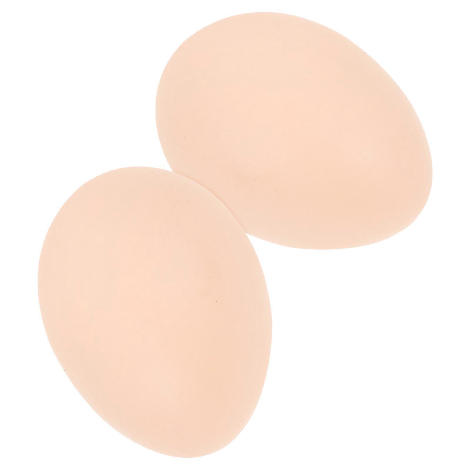 Fake Chicken Eggs White Artificial Eggs for Easter Crafts 2Pcs