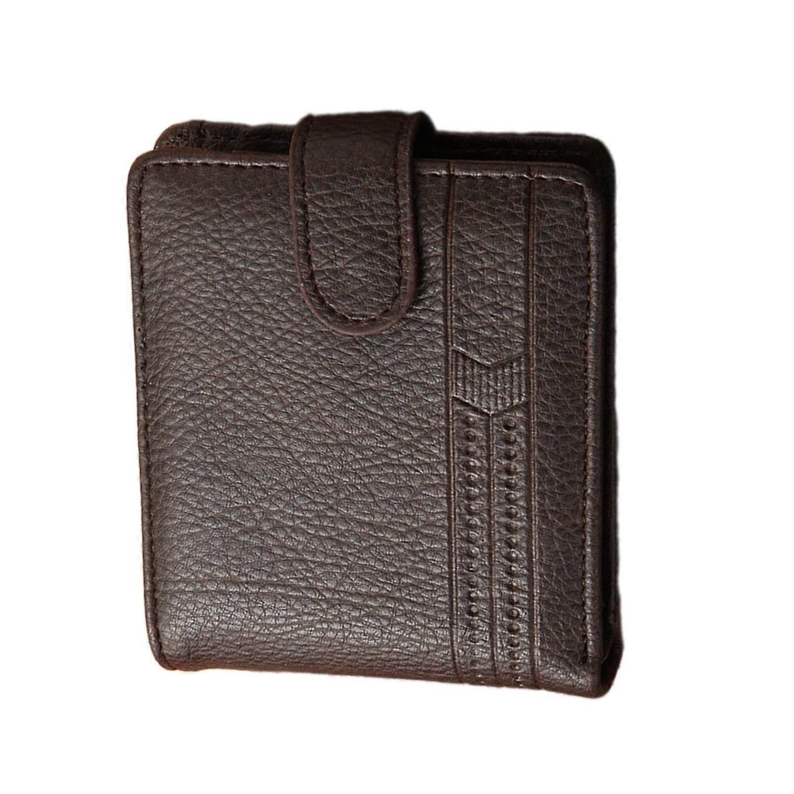 محفظة جلدية حديثة للرجال PU مريحة وعملية حقيبة تغيير العملات المعدنية محفظة للاستخدام اليومي للقهوة