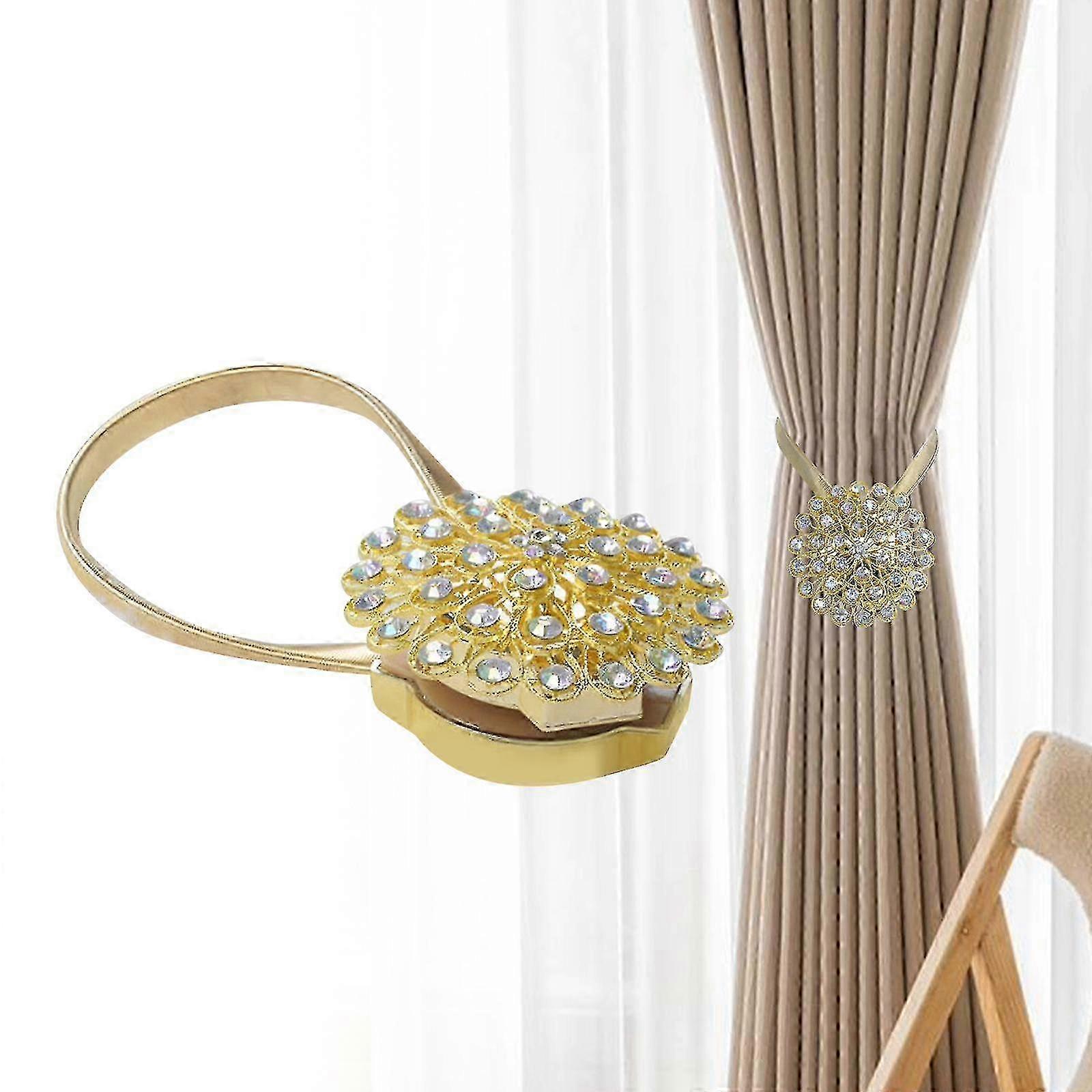 Magnetic Curtain Tiebacks - Simple Holdbacks for Windows in Office & Kitchen