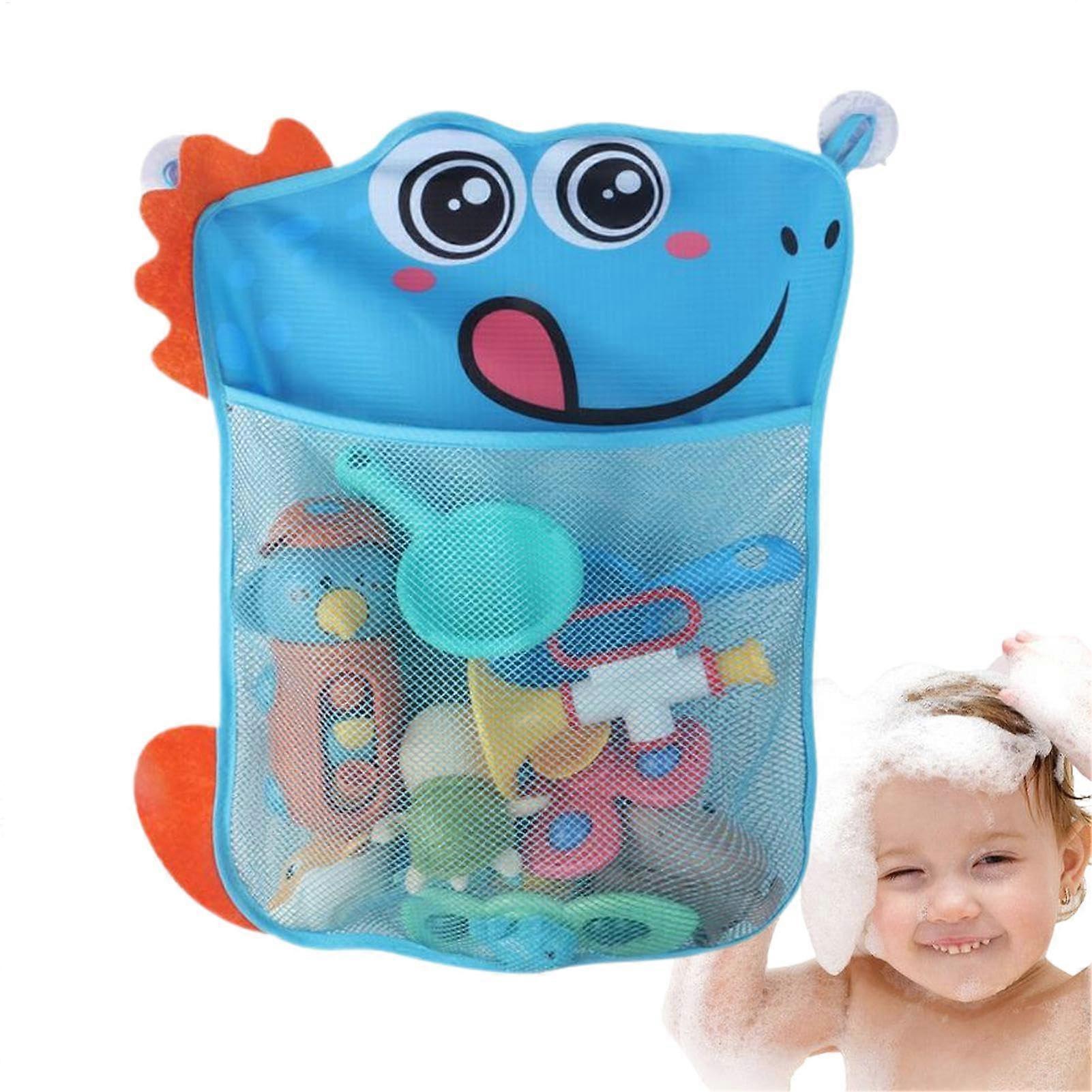 Bath Toy Storage Large Capacity Net Quick Dry Bathroom Basket Wall Mounted Dinosaur Toy Organizer Multi Use Shower Caddy