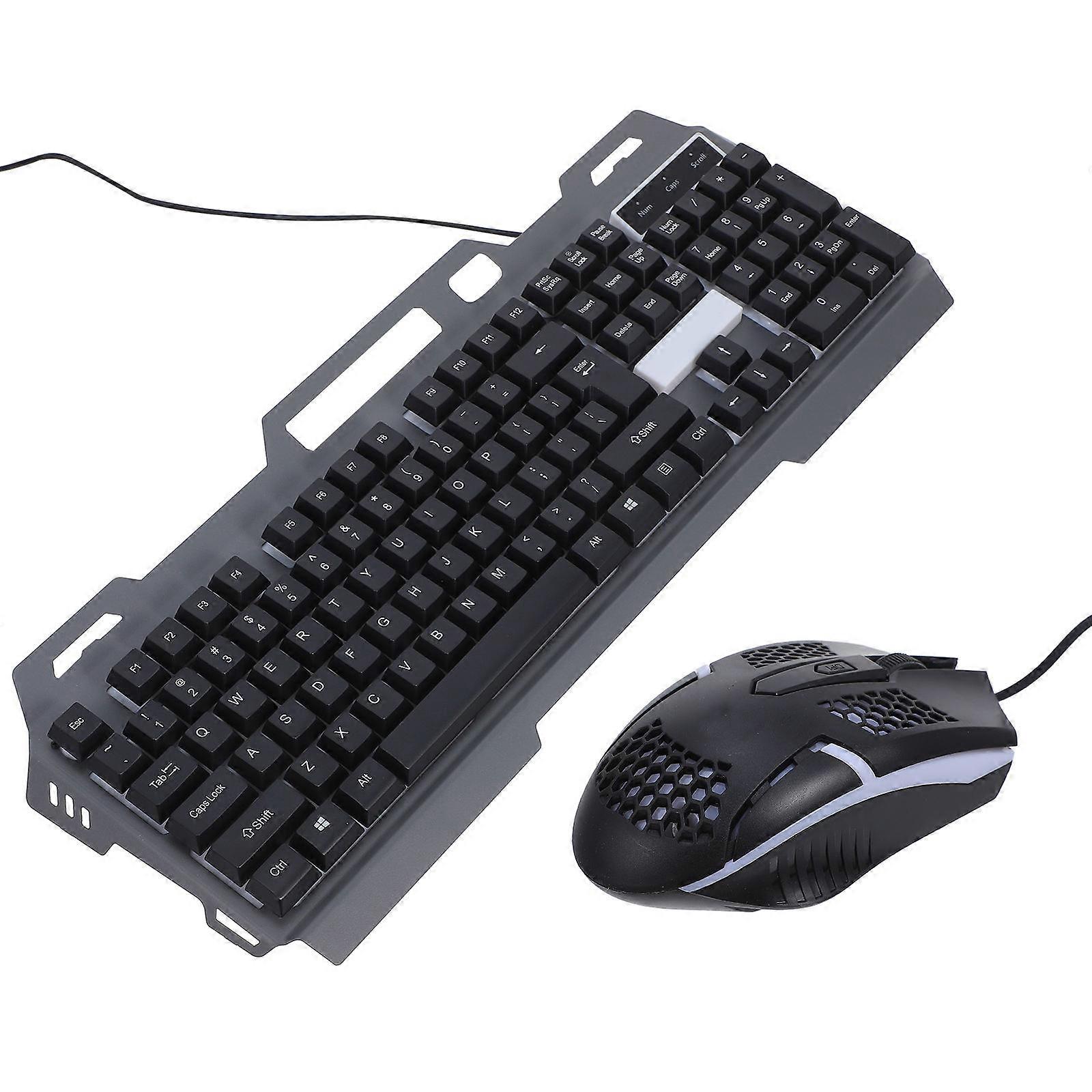 Game Keyboard Mouse Gaming Set Computer Gaming Floating Keycap Black Waterproof 1 Set