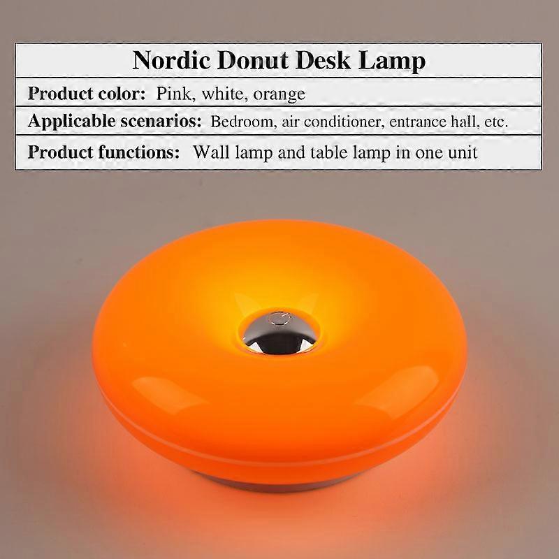 Lampe de table créative en forme de donut, murale et rechargeable, avec éclairage à trois couleurs, idéale pour l'éclairage décoratif du salon et de la chambre.