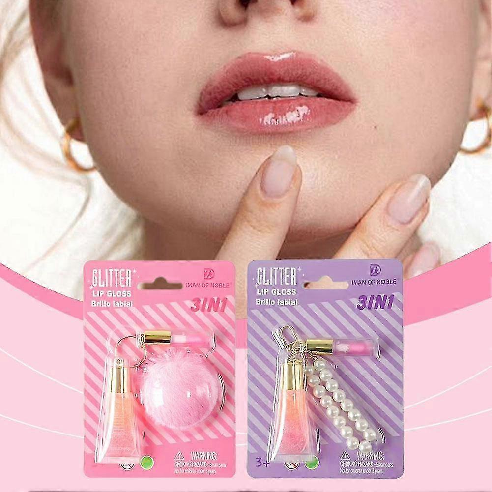 12ml Lip Gloss Pendant with Lightweight Moisturizing Formula Multiple Colors for On-the-Go Makeup and Bag Charm