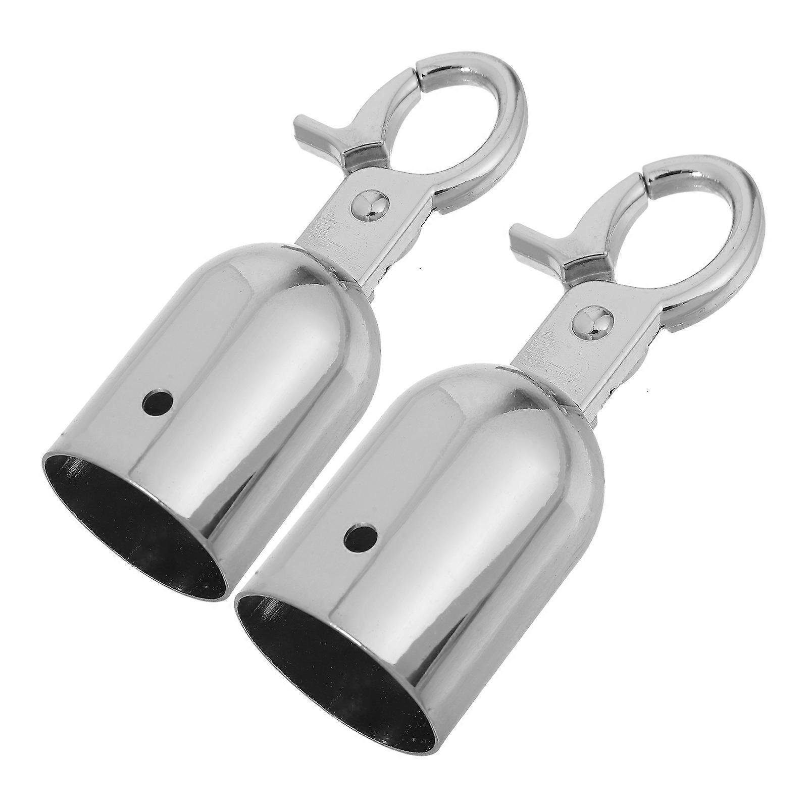 Rope End Cap Silver Alloy with Hook for Barrier Rope 2Pcs
