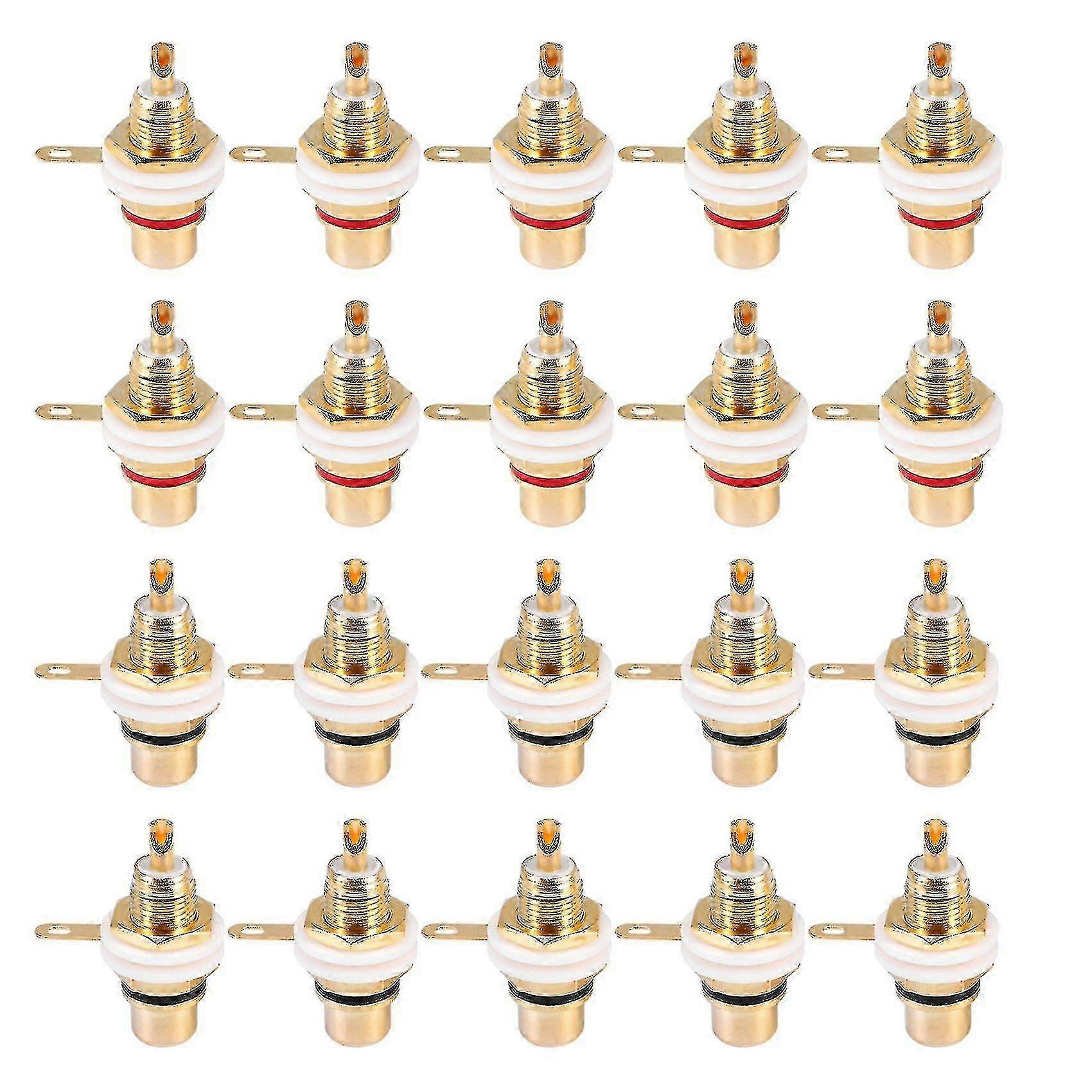 20pcs Gold Plated RCA Female Socket Connector for Amplifier Speaker