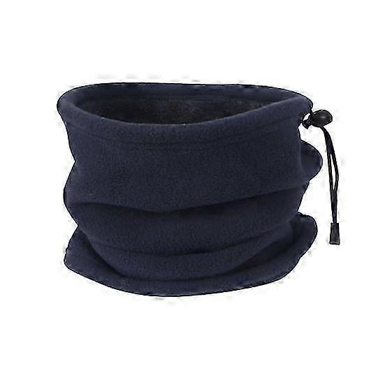 Solid Color Scarf for Men, Winter Neck Gaiter with Fleece Lining and Drawstring