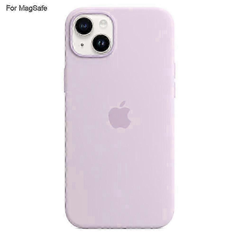 For iPhone 14 MagSafe Protective Case Liquid Silicone Shockproof Cover with Magnetic Alignment Wireless Charging Support