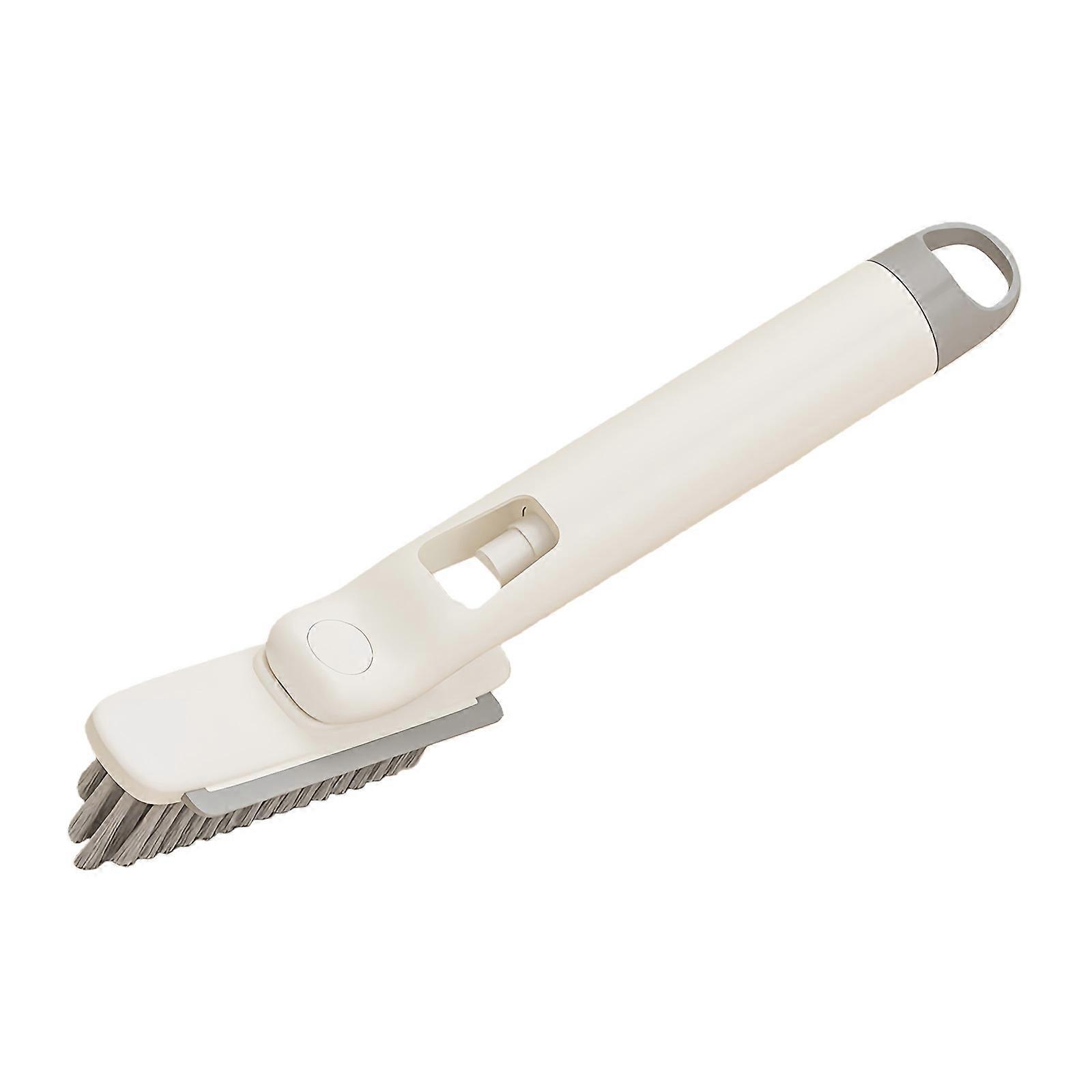 Tile and Grout Cleaning Brush with Rotating Spray Mechanism Hard Bristles for Stubborn Stain Removal for Indoor Space  White