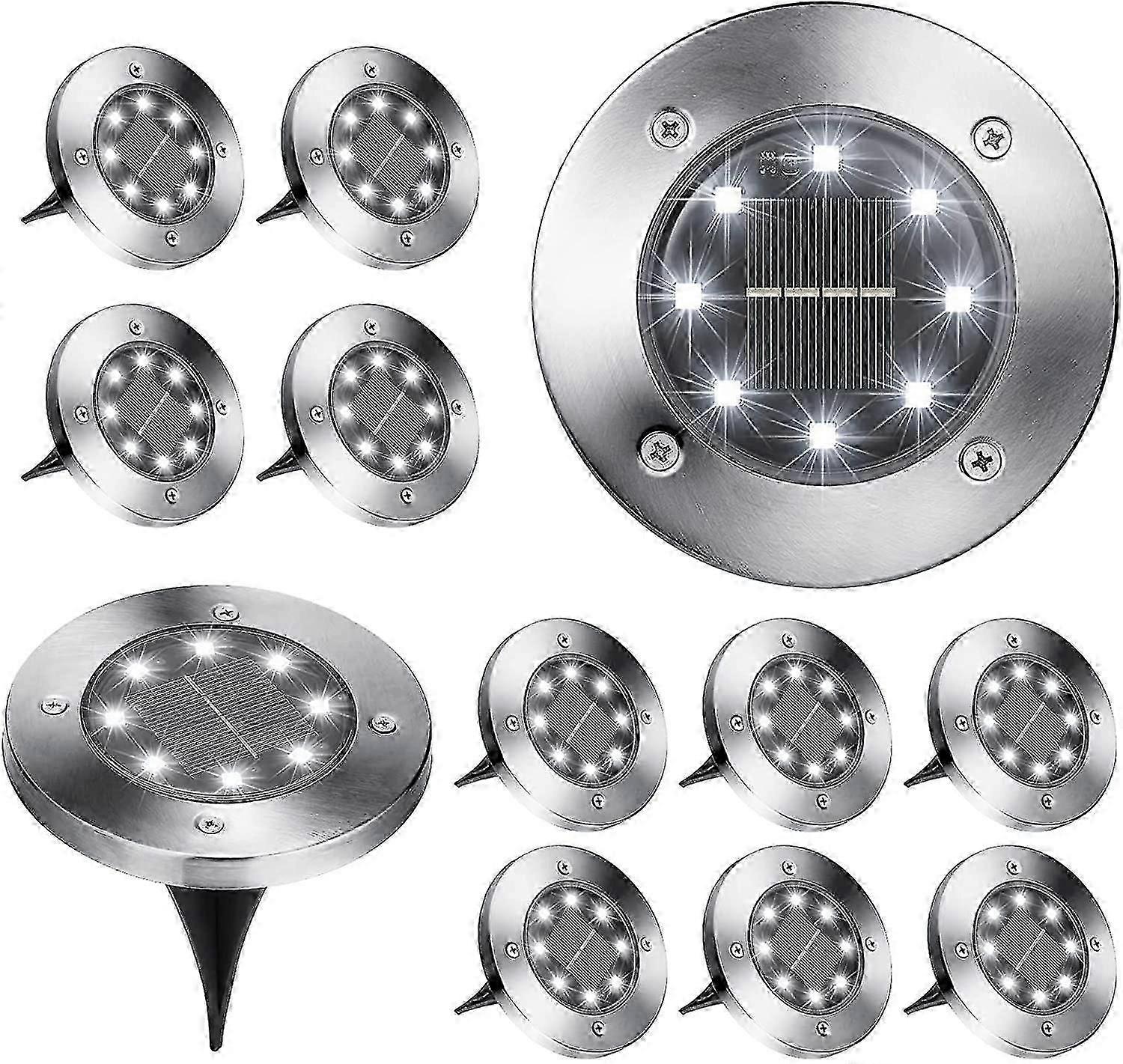 waterproof led solar ground lights 8 pack