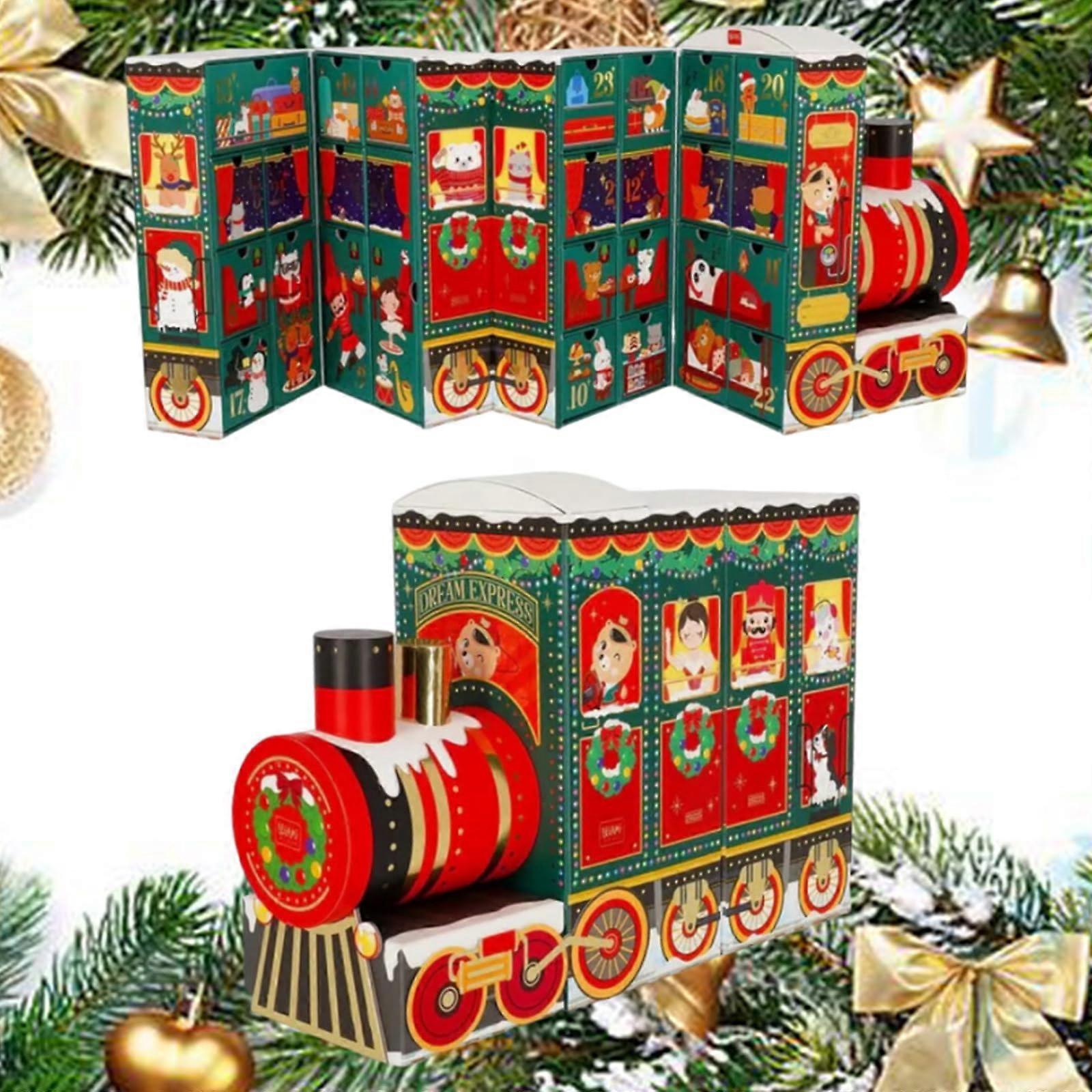 2025  Train Advent Calendar with 24 Surprises and Decorative Reusable Drawers