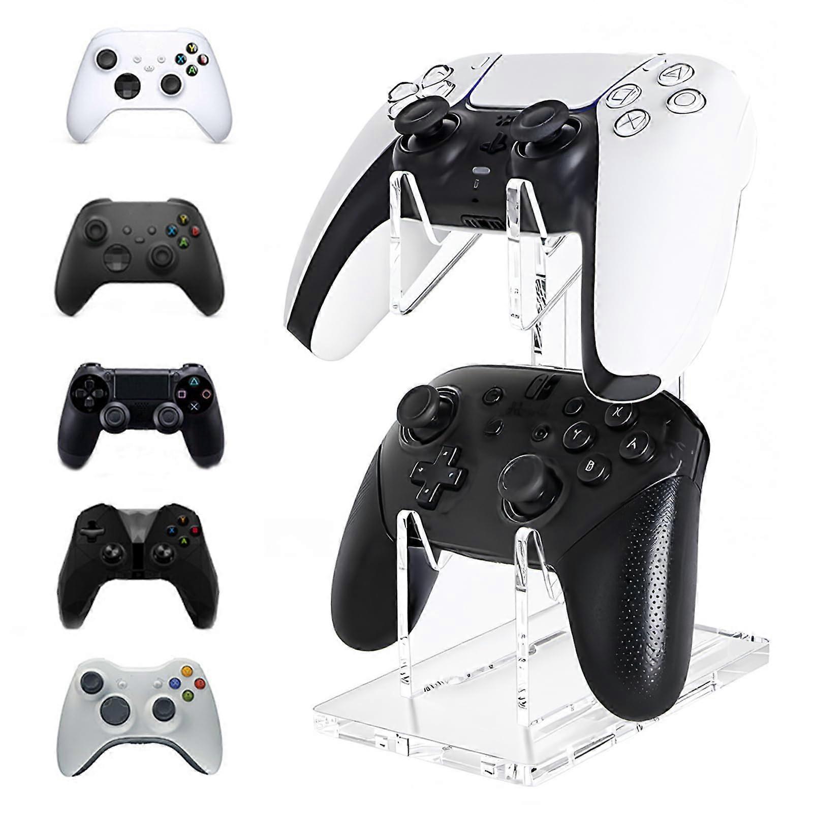 Dual Tier Clear Acrylic Stand for Xbox Controller Desk Holder with Stable Base and SpaceSaving Design