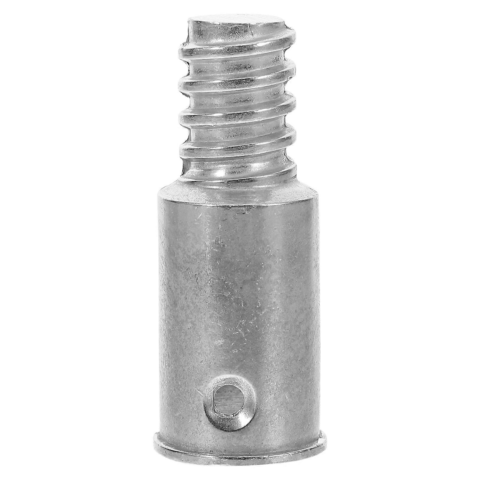 Threaded Tip Adapter Broom Handle Kit Replacement Aluminum Broom Pole Tip Adapter Silver Alloy 2pcs