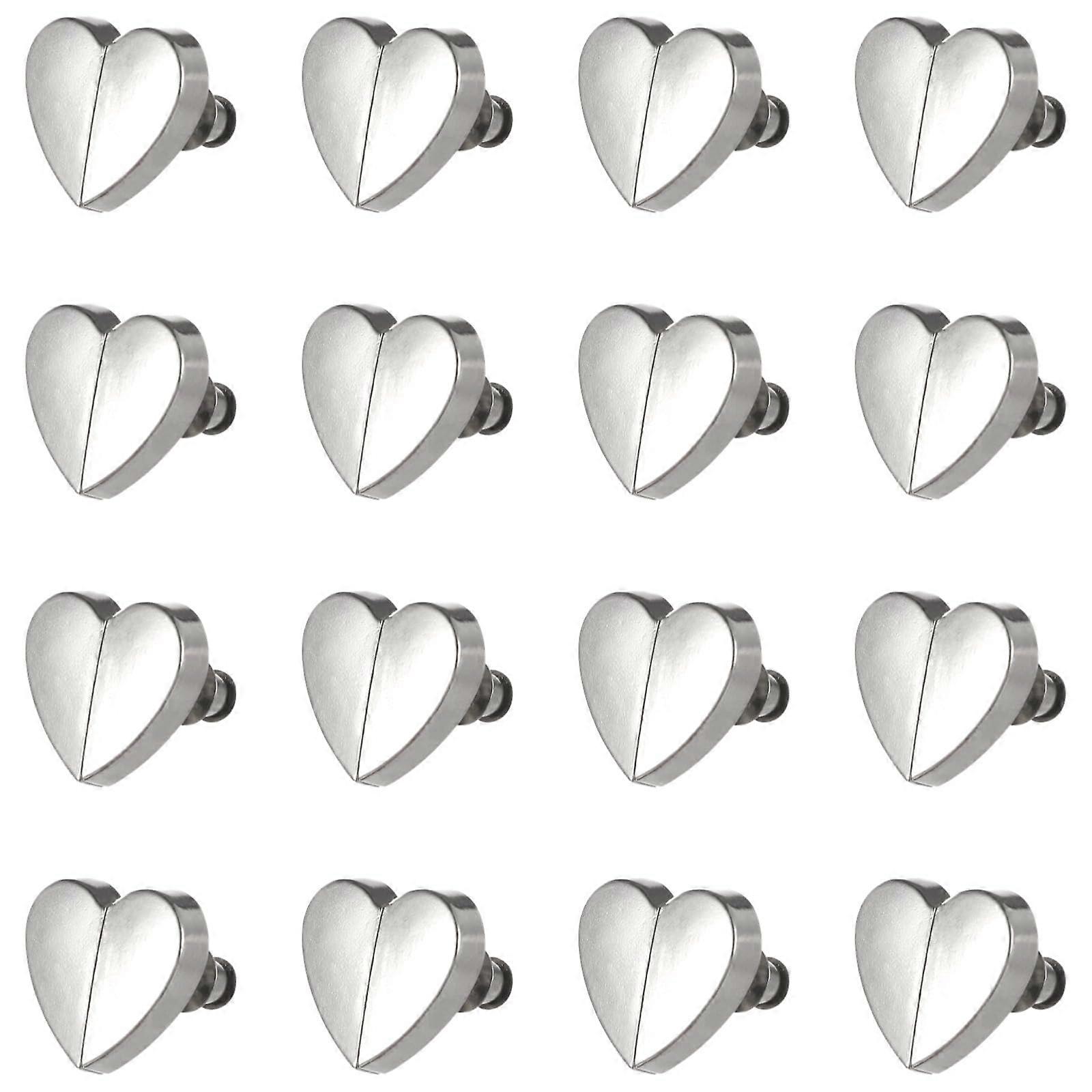 16 Pcs Magnetic HeartShaped Curtain Clips with Click Lock, No Drill Fasteners for Privacy