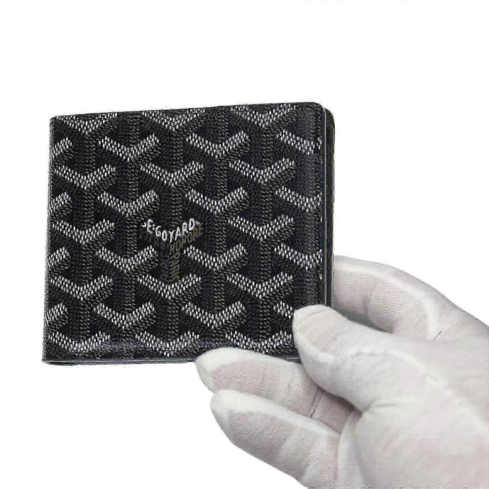 Compact Wallet for Cards and Cash with Houndstooth Print in PU Leather