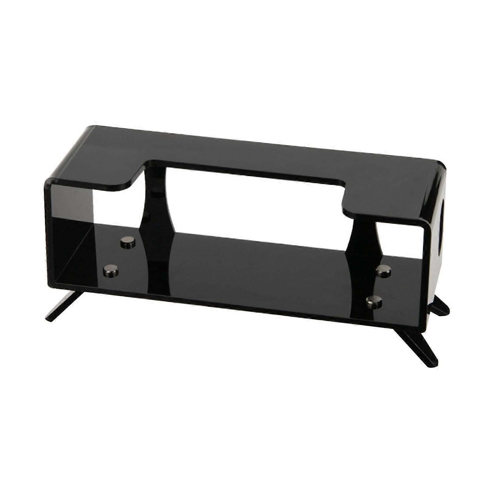 Desktop Stand For Speakers And Displays, Improved Stability, Silicone Pad Isolation, Acrylic Dock, Black