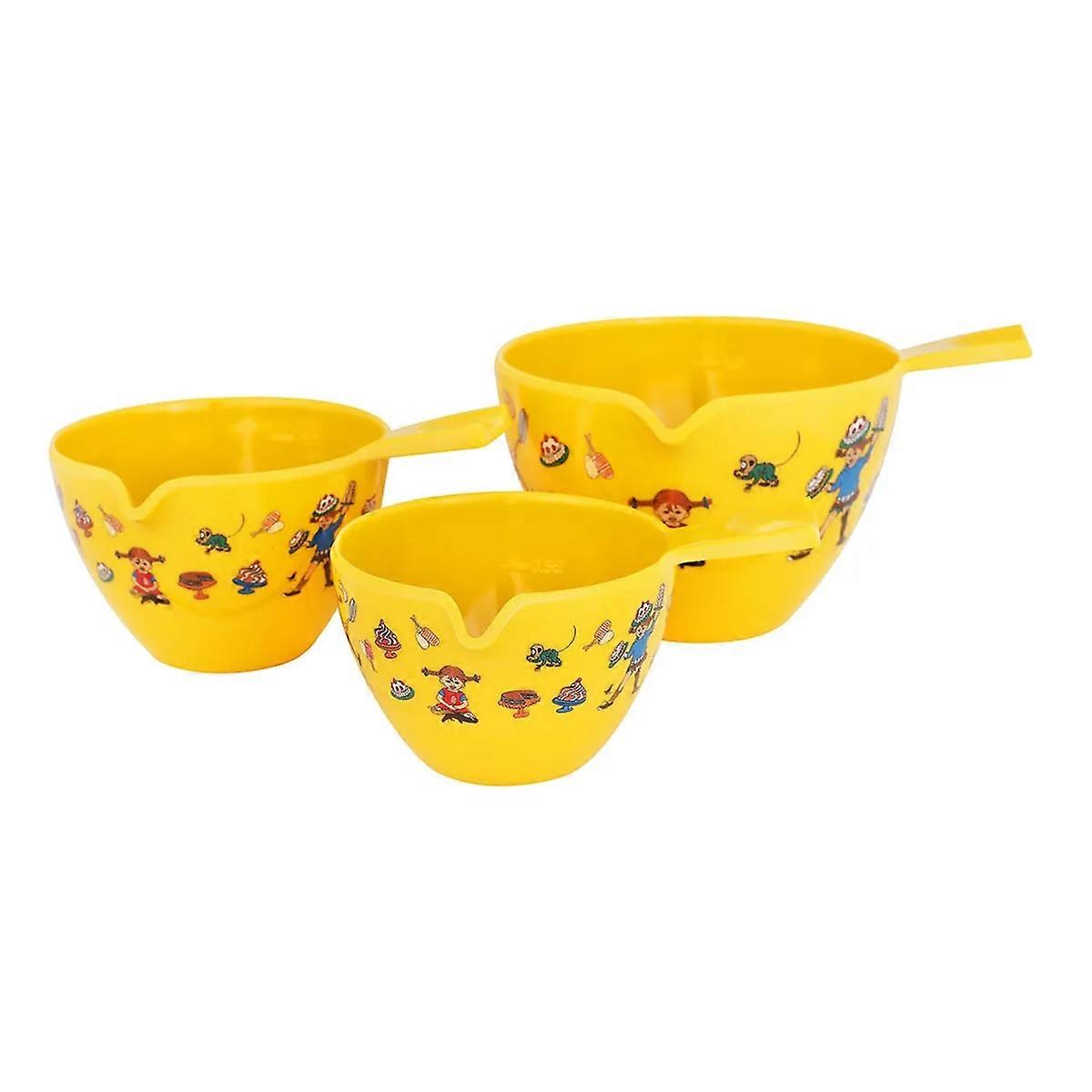 Pippi Langstrumpf Messbecher-Set, 3-teilig – Gelbes Melamin