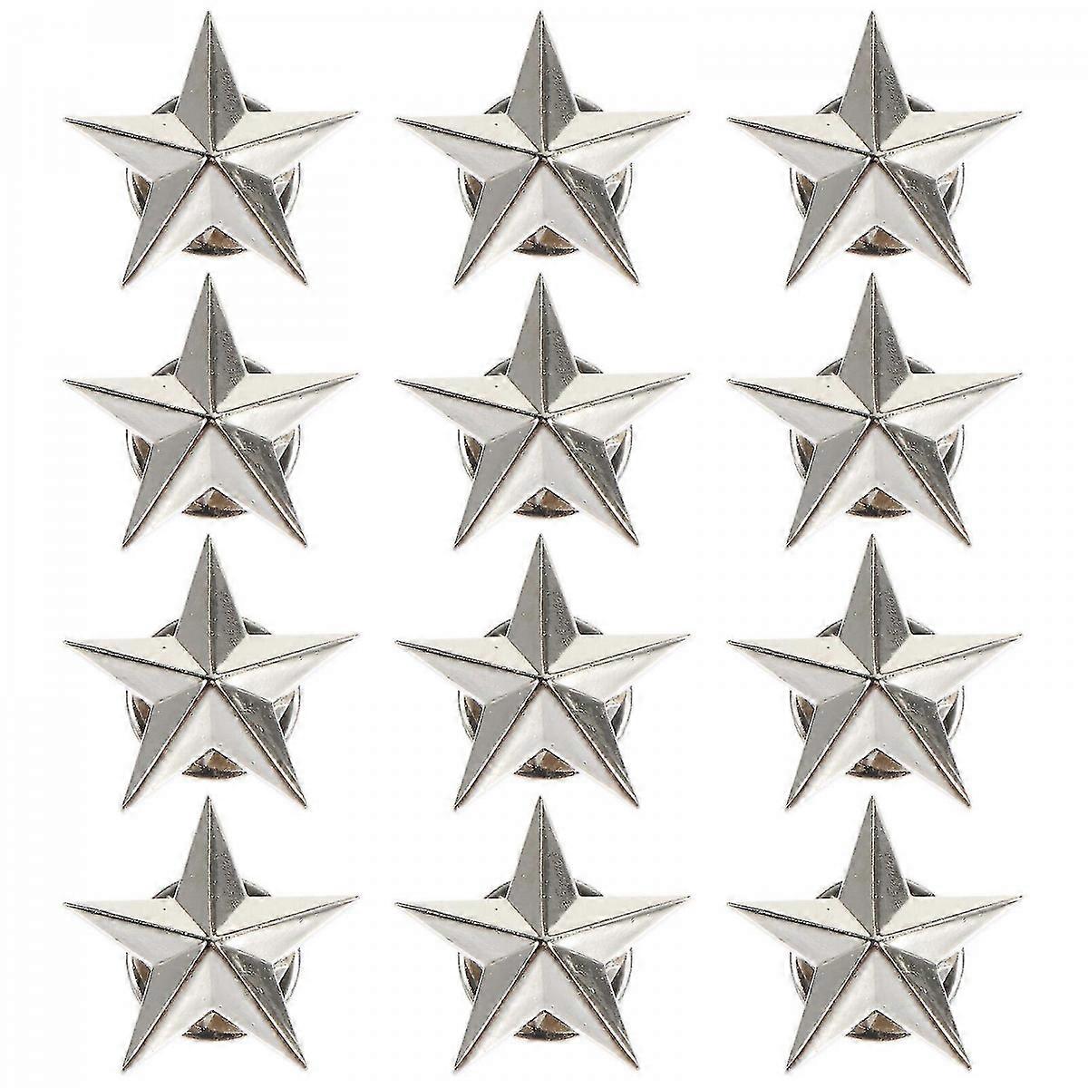 12pcs Star Shape Badges Lapel Pins Star Rating Badges Party Costume Decorations-Yvan