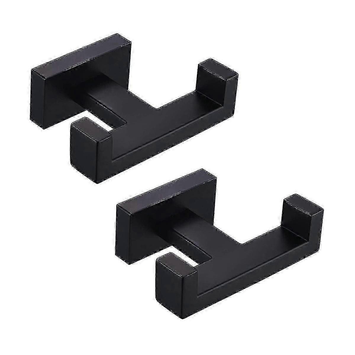 Double Rod Towel Hooks, 2-piece Set, Right-angle Design For Easy Hanging And Rust Prevention